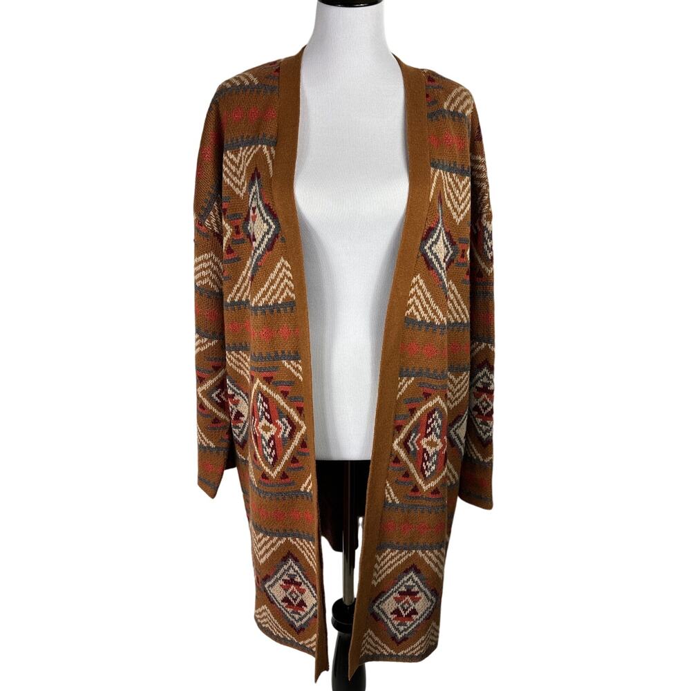 Savanna Jane Geometric Patterned Sweater - Brown and Red